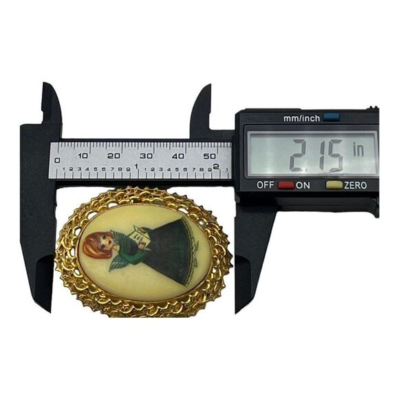 Vintage Signed Tancer II Christmas Brooch Angel Oval - Picture 3 of 7